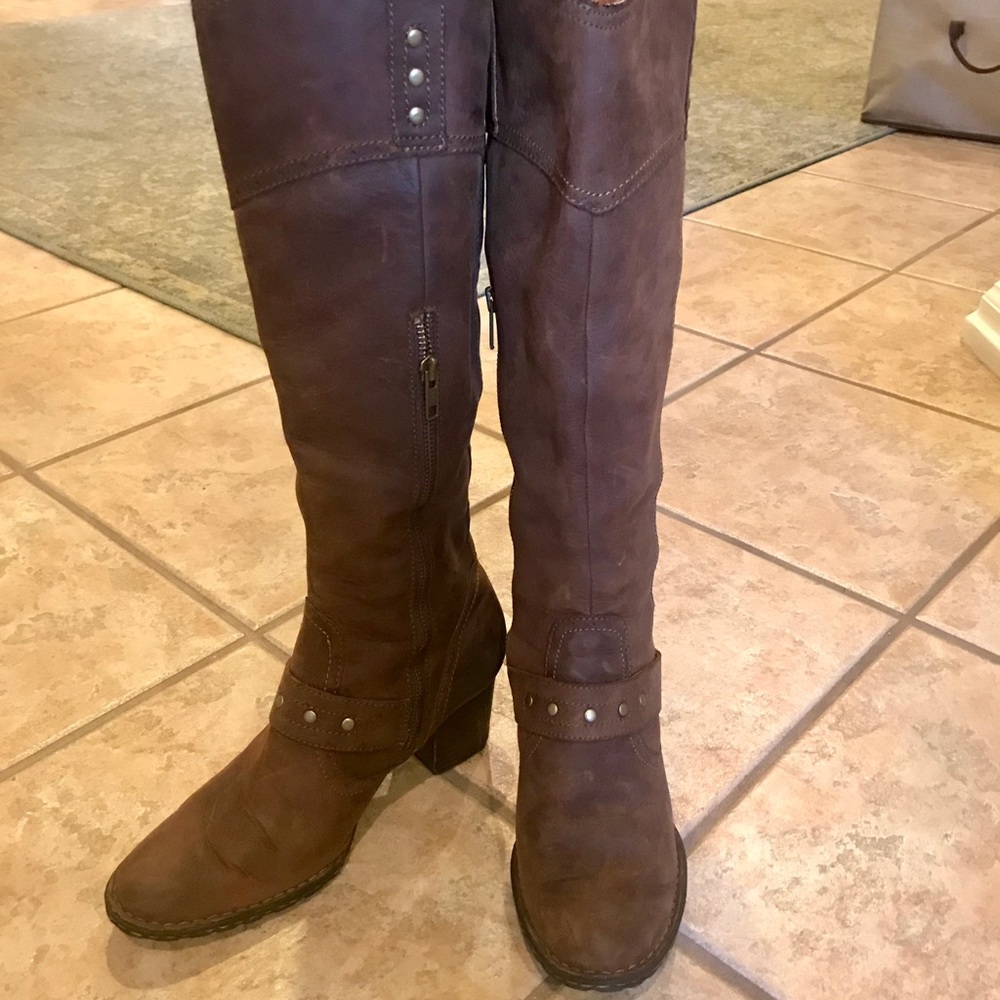 Born Distressed Leather Knee Boots